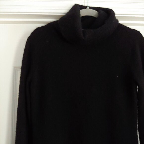 Athleta100% Cashmere Black Turtleneck Ribbed cuffs Soft Cozy S - Picture 3 of 11